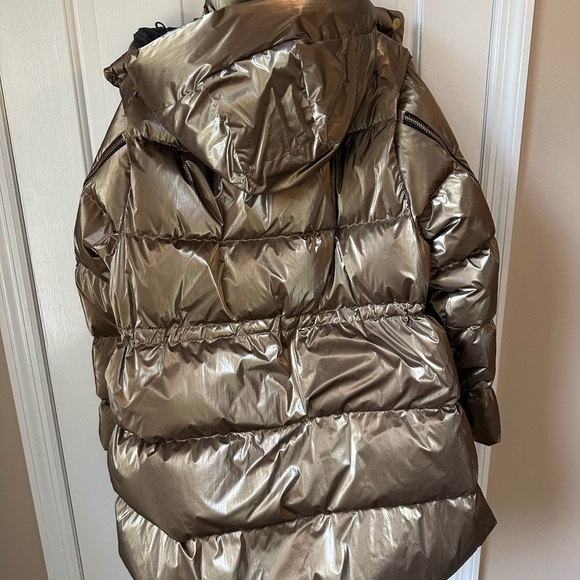 Athleta x Alicia Keys Gold Puffer Winter Jacket Sz L *Like New - Picture 5 of 10